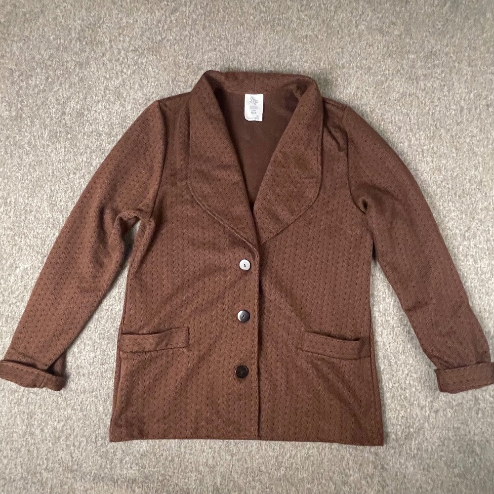 Weekenders Brown Textured Knit Blazer Jacket Vintage Style Size M/M Medium